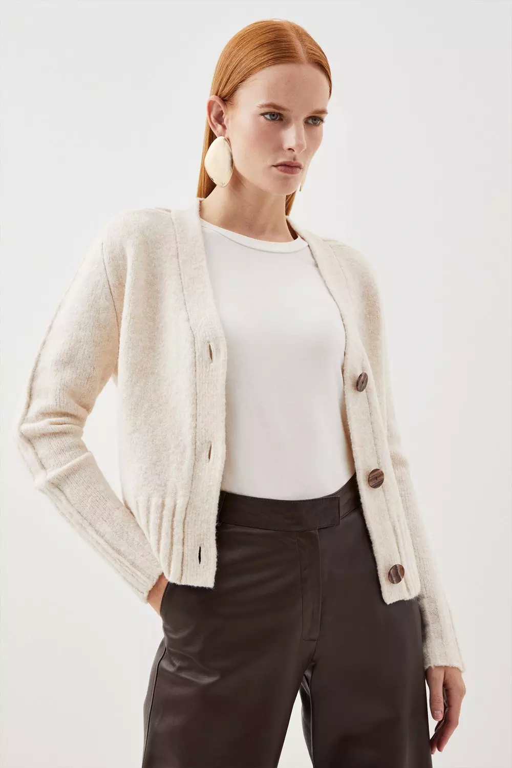 Casual Ivory Belted Cardigan - Cardigans