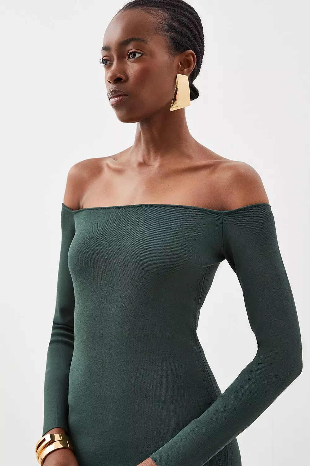 Premium Viscose Blend Body Contouring Knit Tube Top | Karen Millen