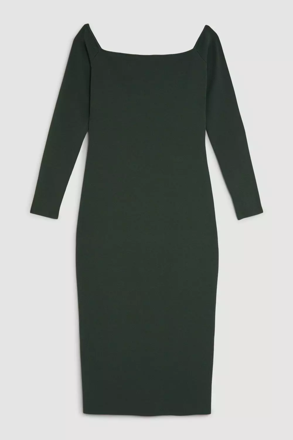 Chic Dark Green Marl Knit Dress - Midi Dress - Bodycon Dress - Lulus