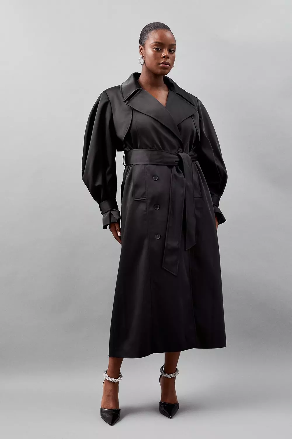 Plus size maxi trench 2024 coat