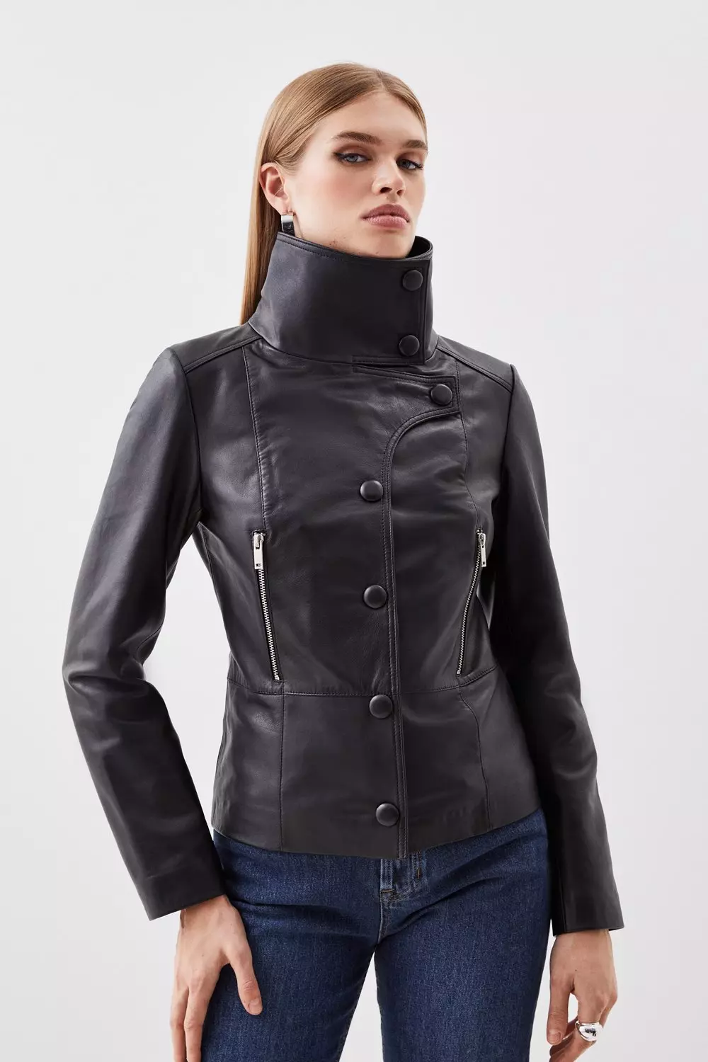 Karen millen black outlet biker jacket