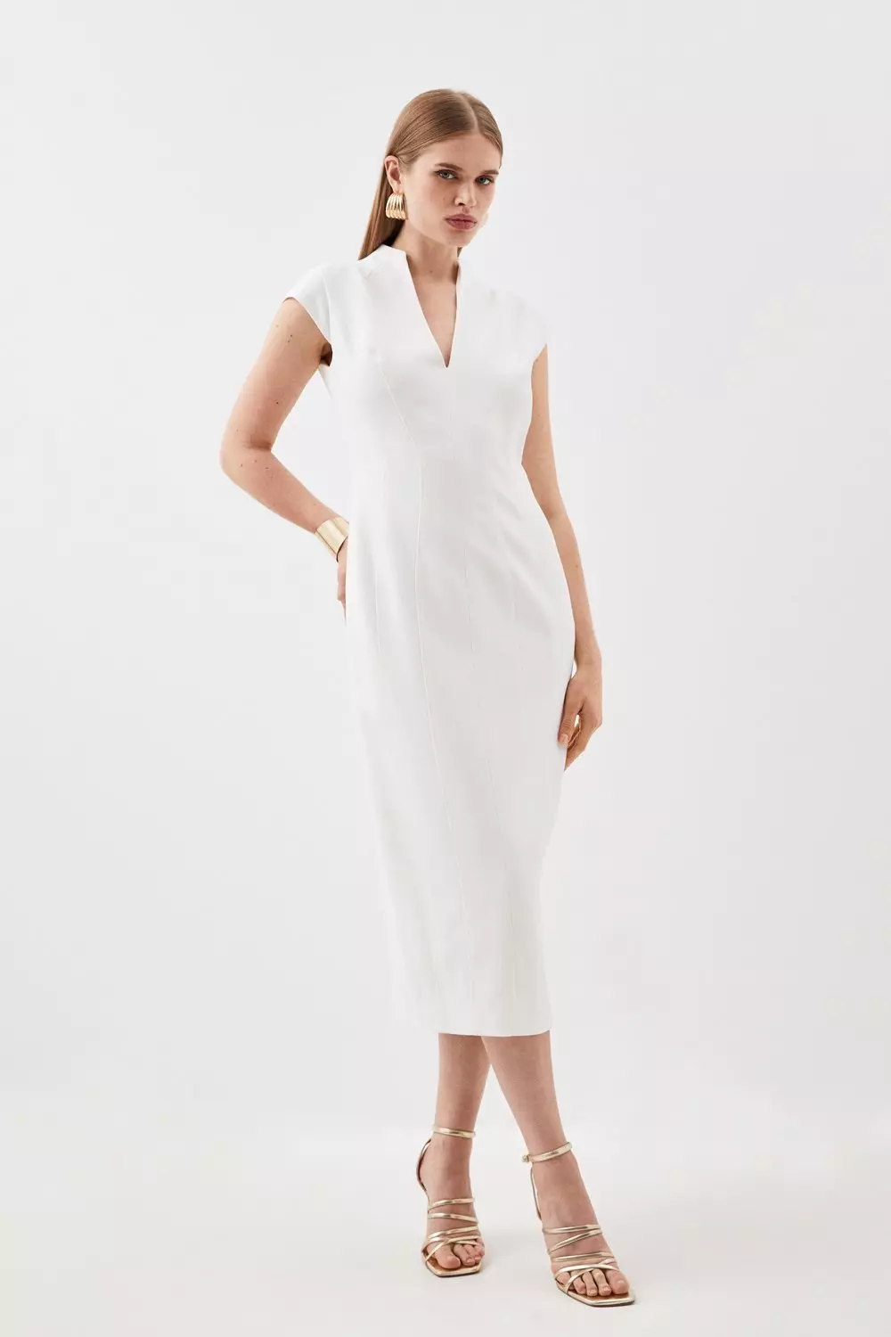 Karen millen 2025 white pencil dress