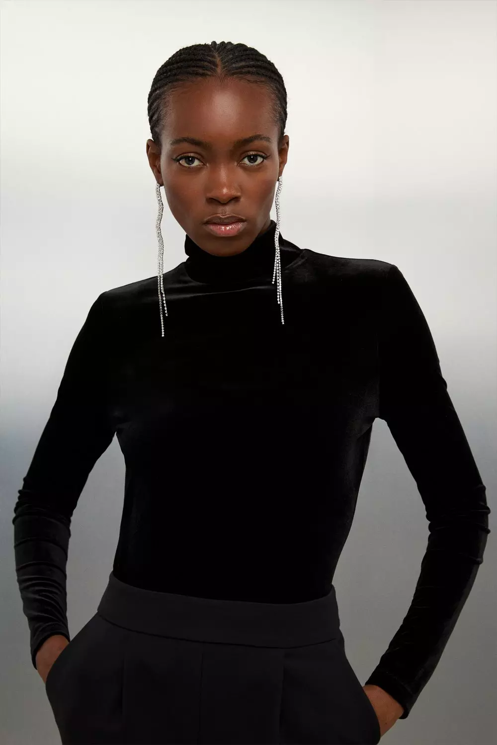 Velvet hot sale black turtleneck