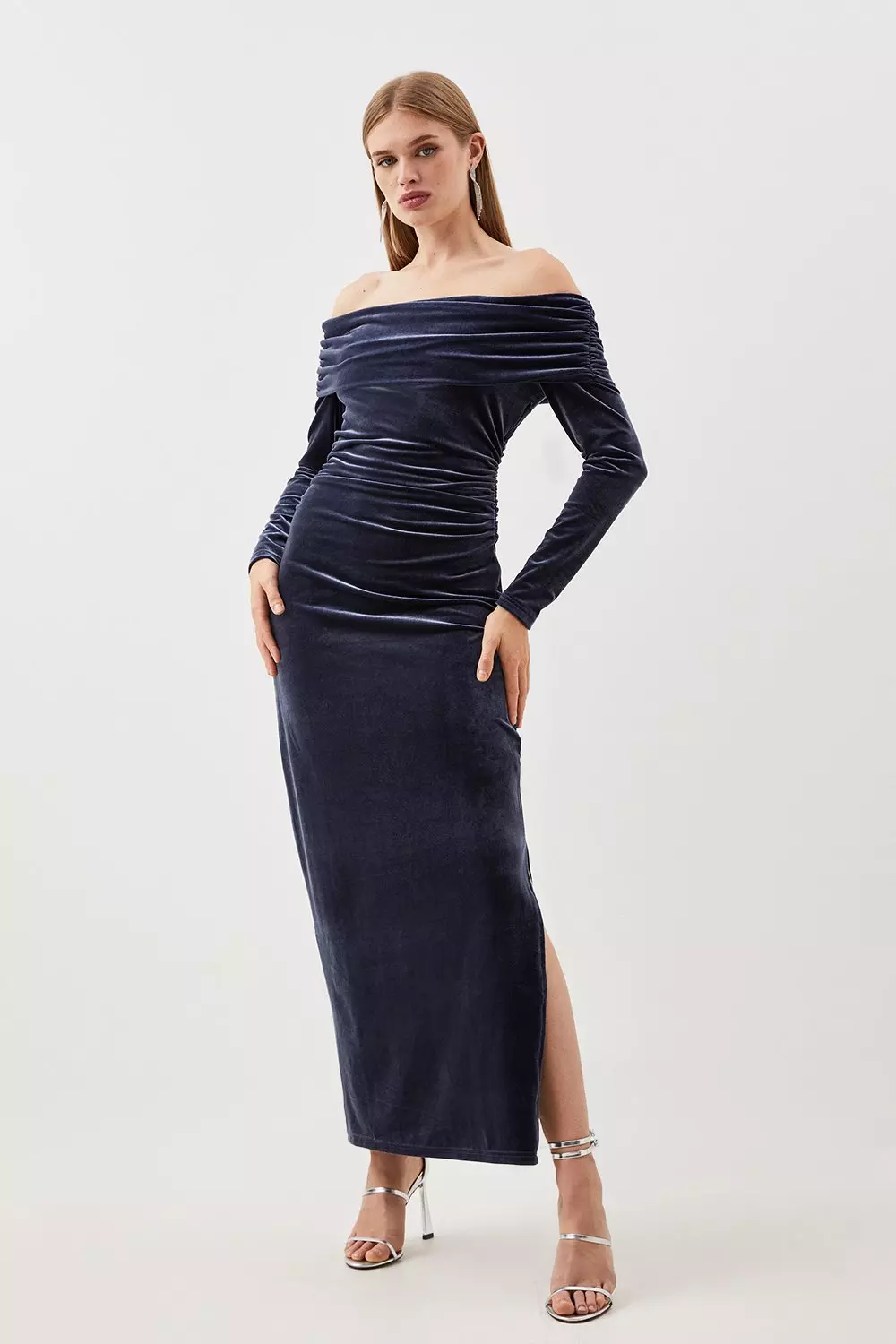 Karen millen store blue velvet dress