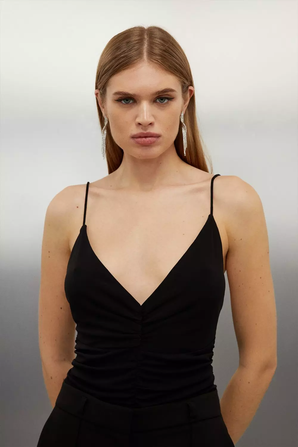 Viscose Satin Cami in Black –