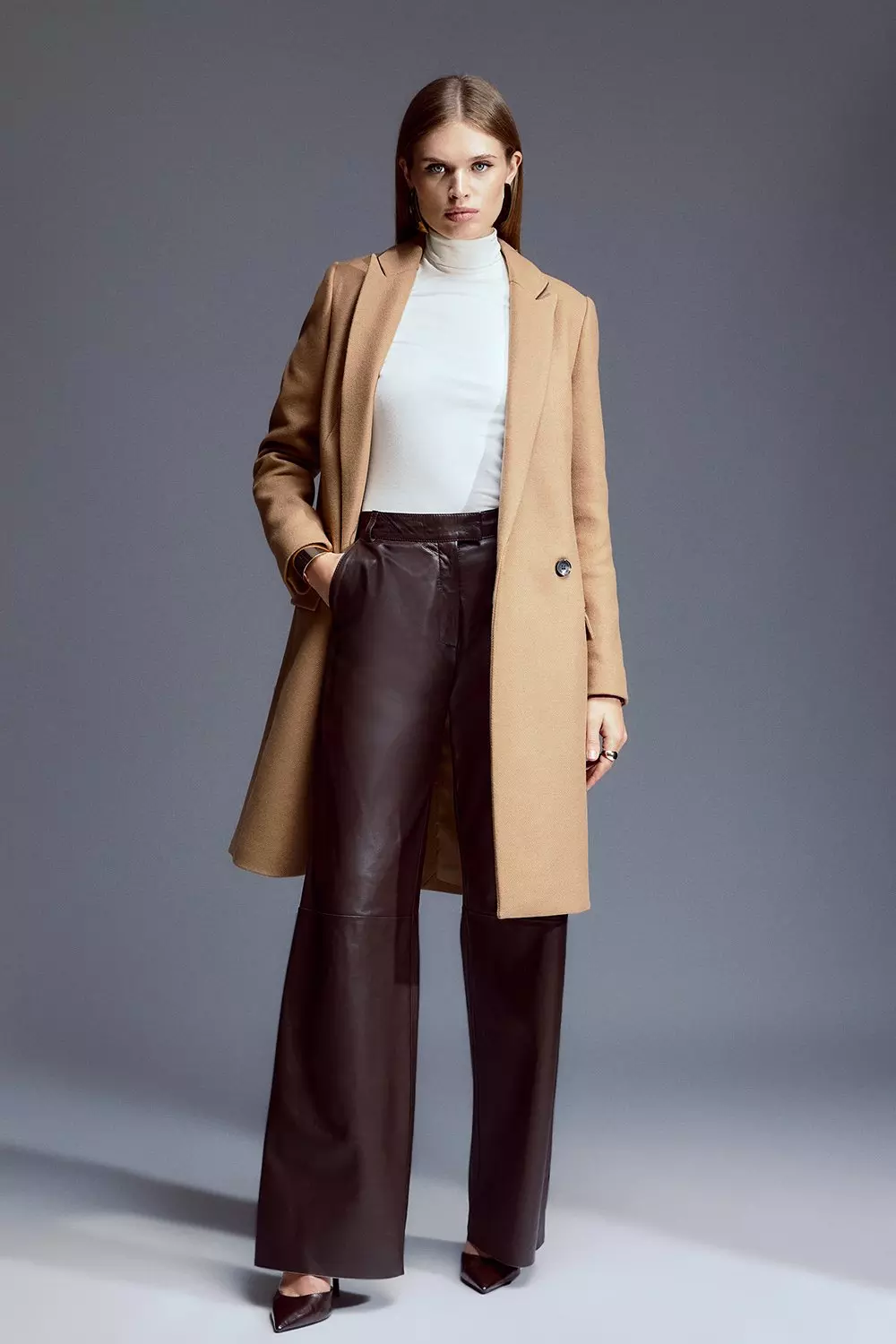 Double Breasted Wool Coat, Midi Wool Coat, Fit and Flared Coat