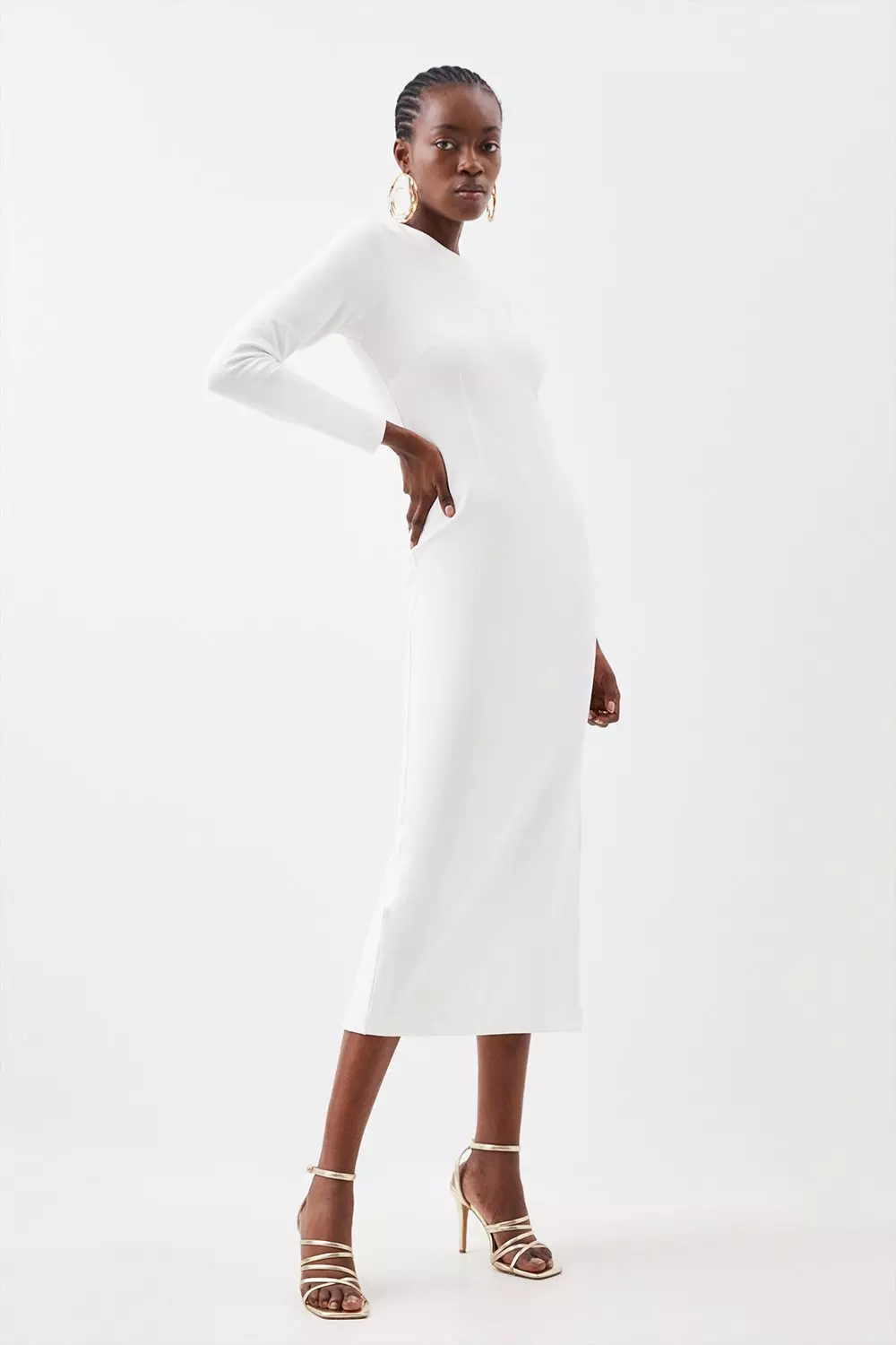 Karen millen clearance white midi dress