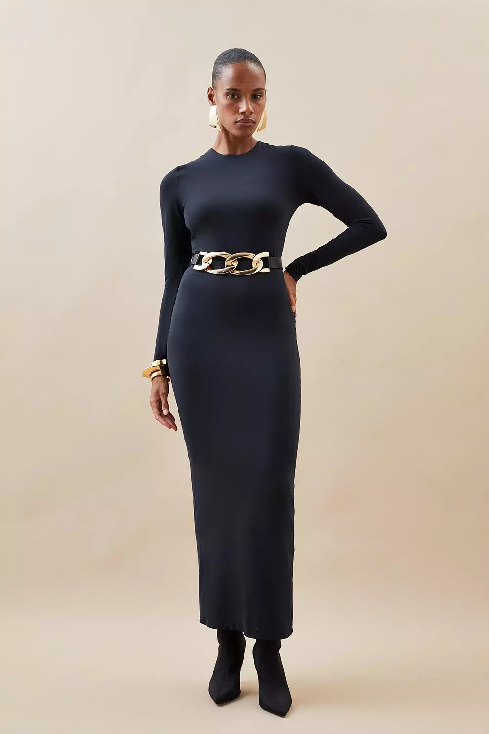 Black bodycon 2024 jersey skirt