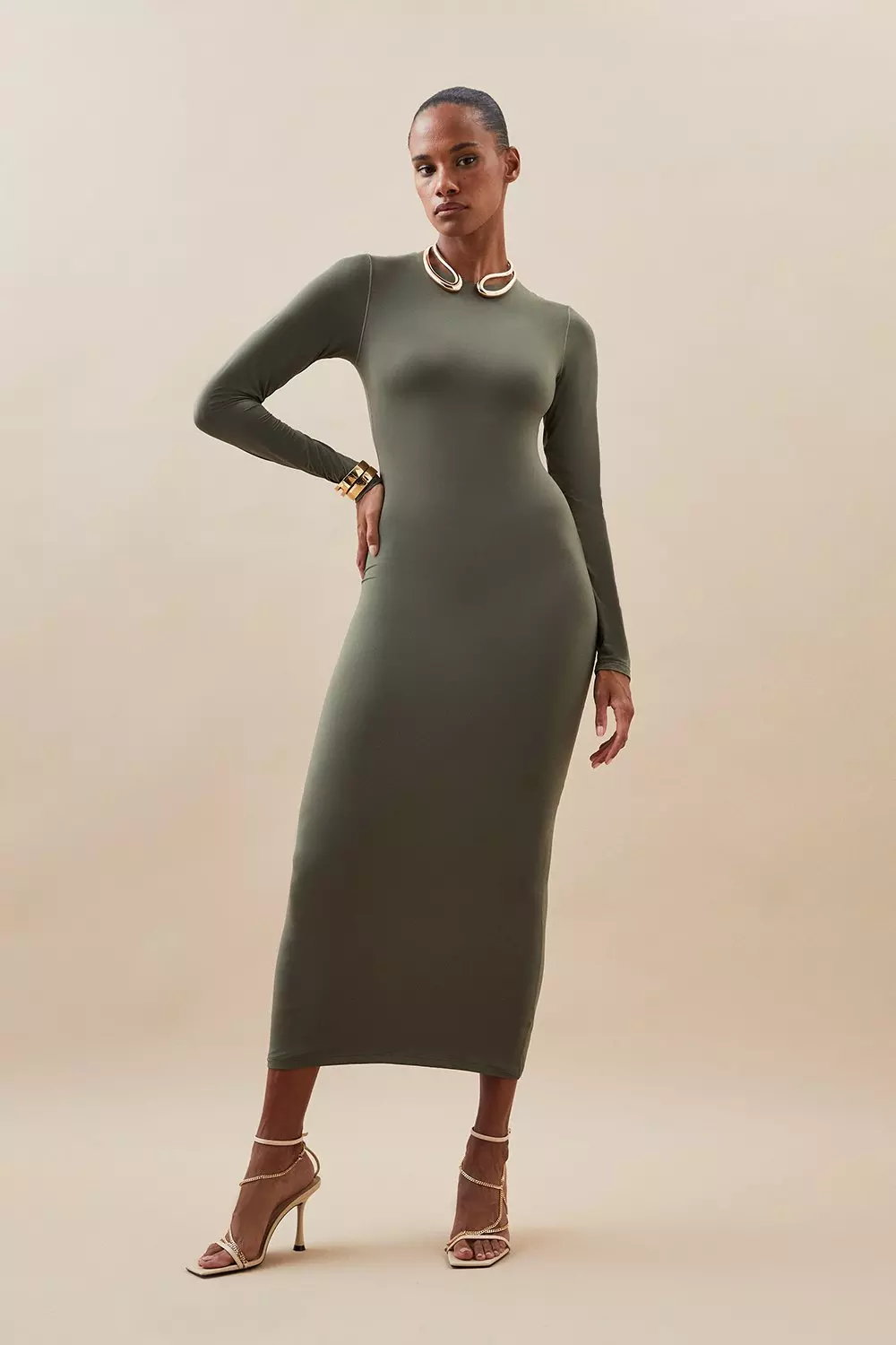 Contour CONTOUR CREW LONGSLEEVE MIDI DRESS