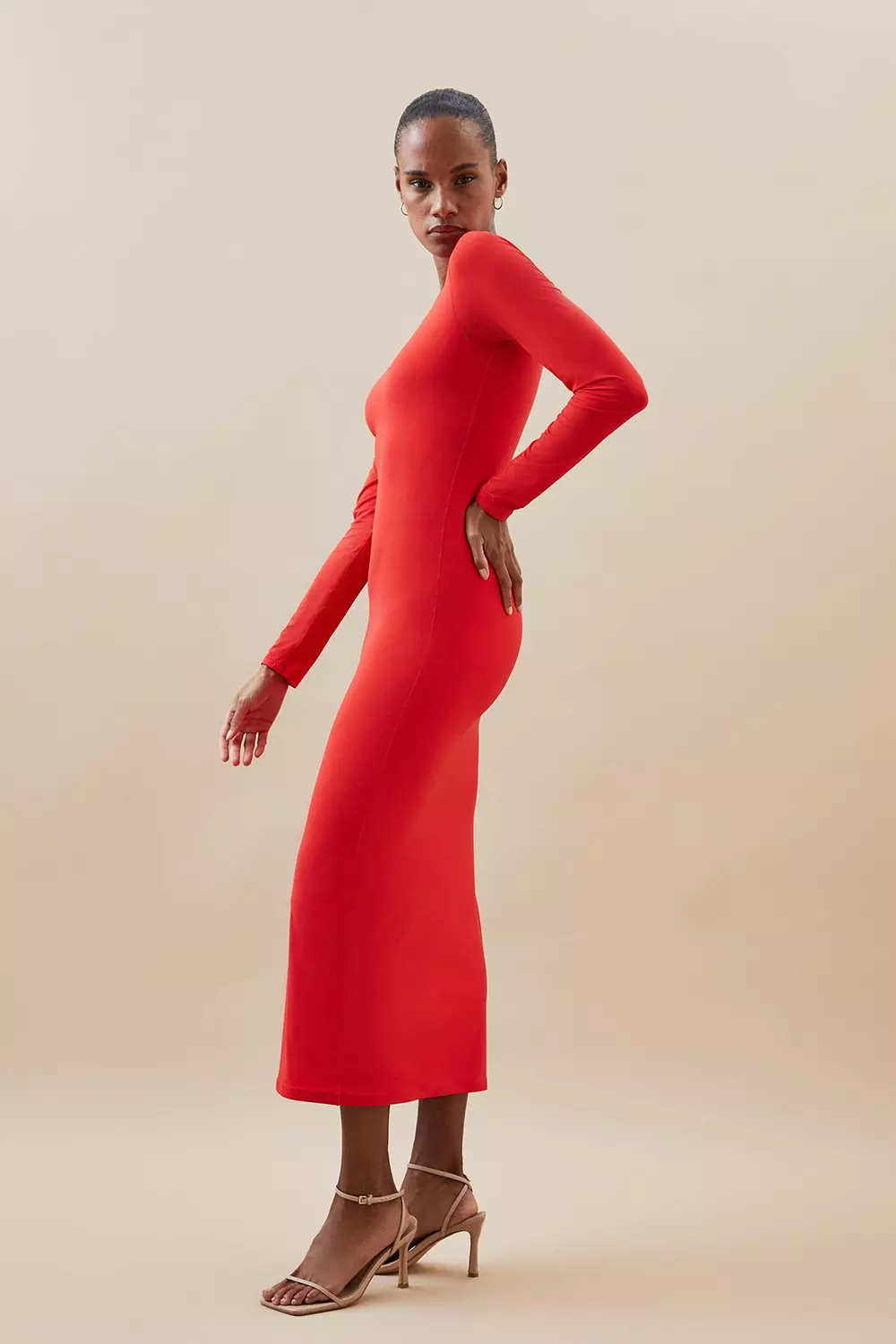 Contour CONTOUR CREW LONGSLEEVE MIDI DRESS