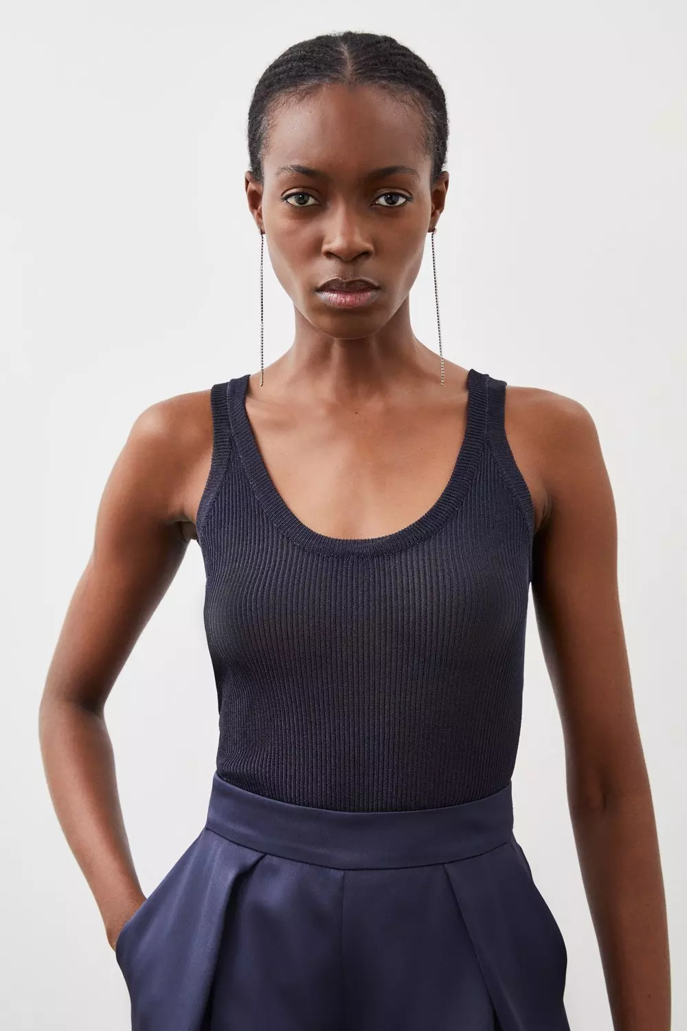 Ribbed Tank Top - Dark Blue