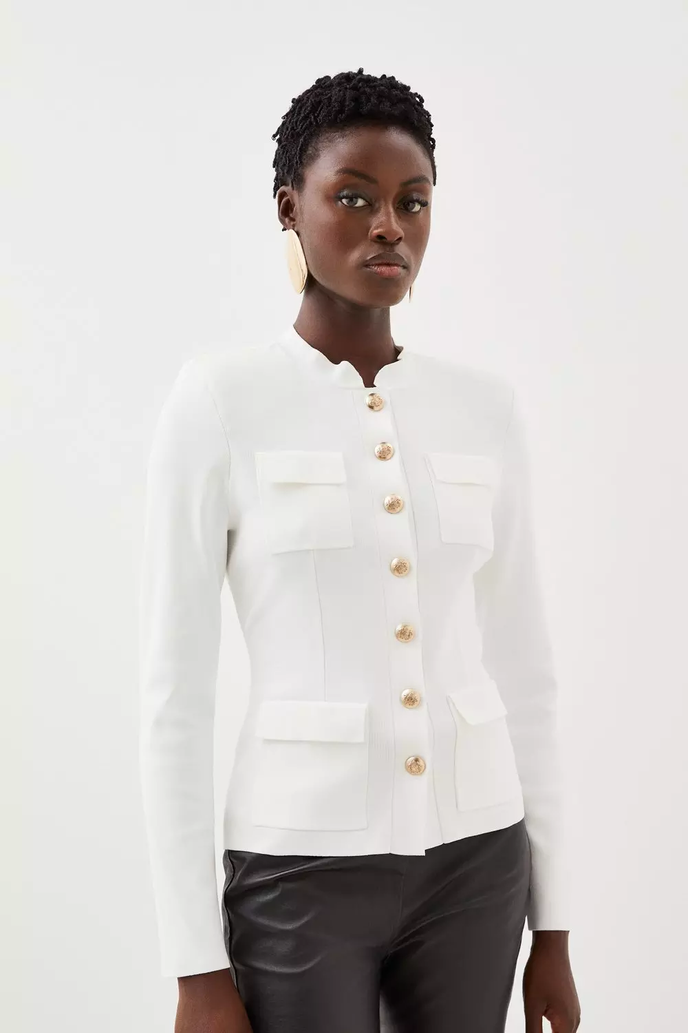 Karen millen white outlet jacket