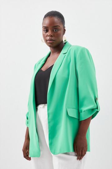 Plus Size Soft Tailored Relaxed Blazer green