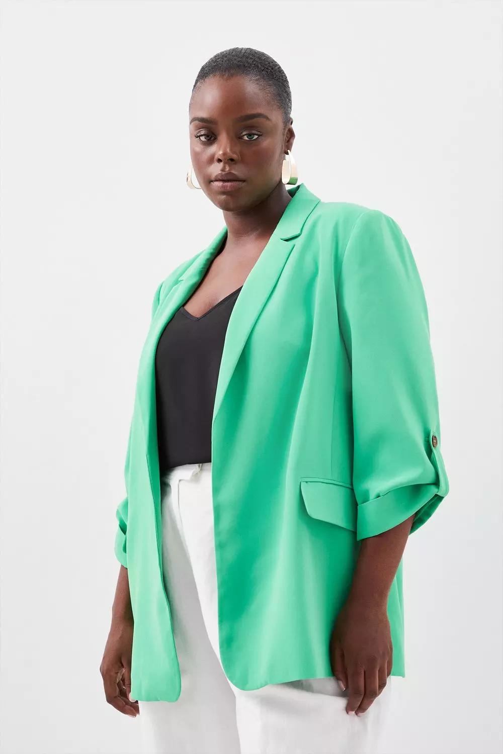 Plus size 2025 tailored blazer