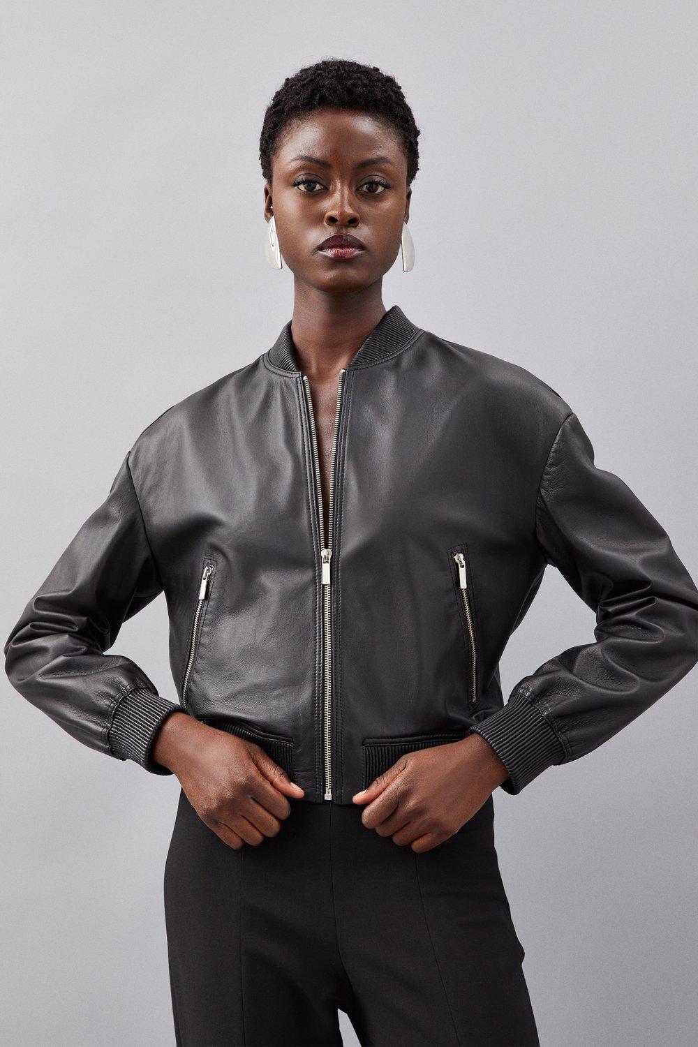 Women's Leather Jackets | Karen Millen