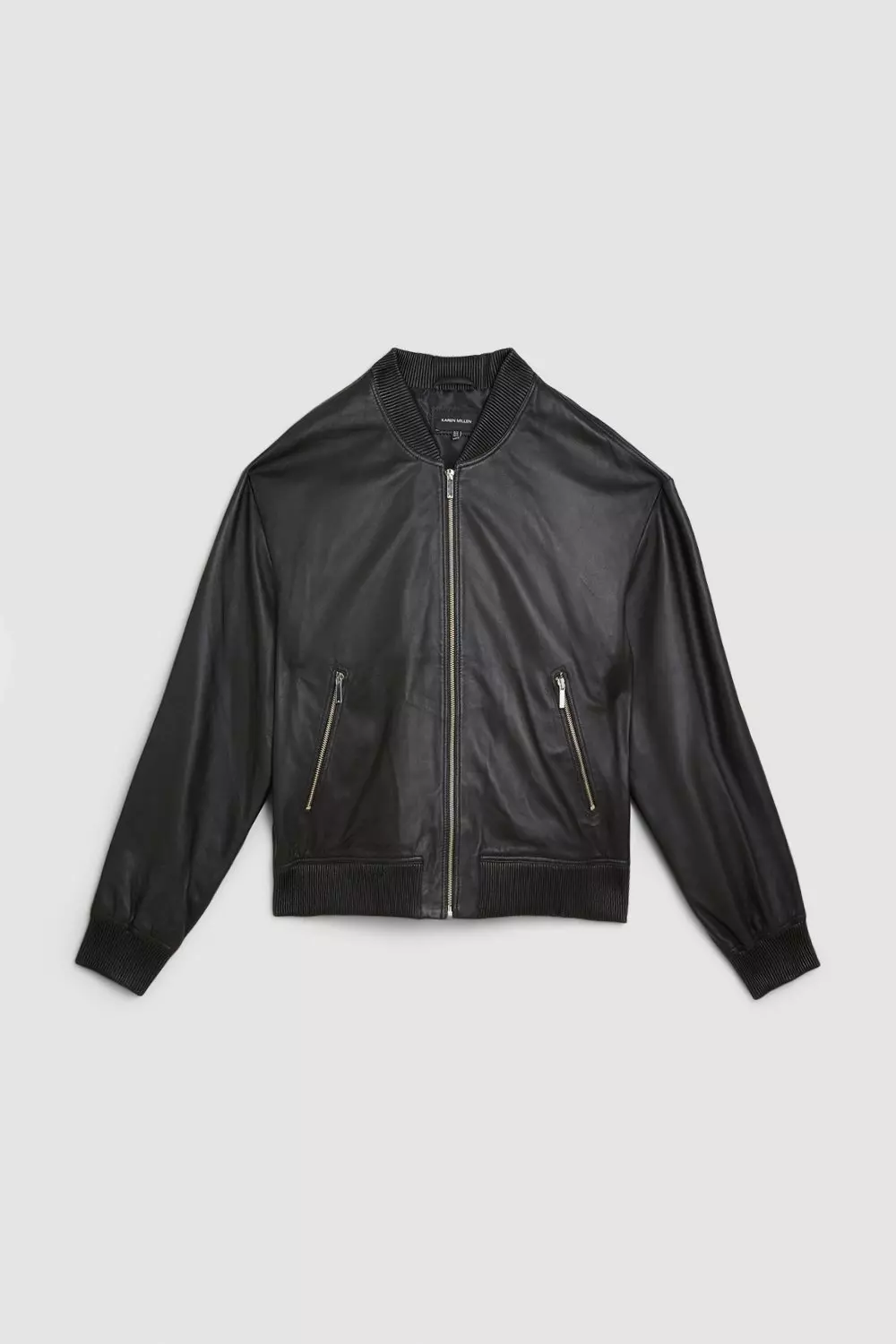 Leather Quilted Bomber Jacket | Karen Millen