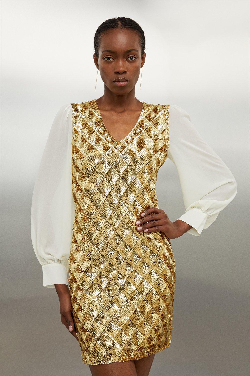 Gold sheath outlet dress