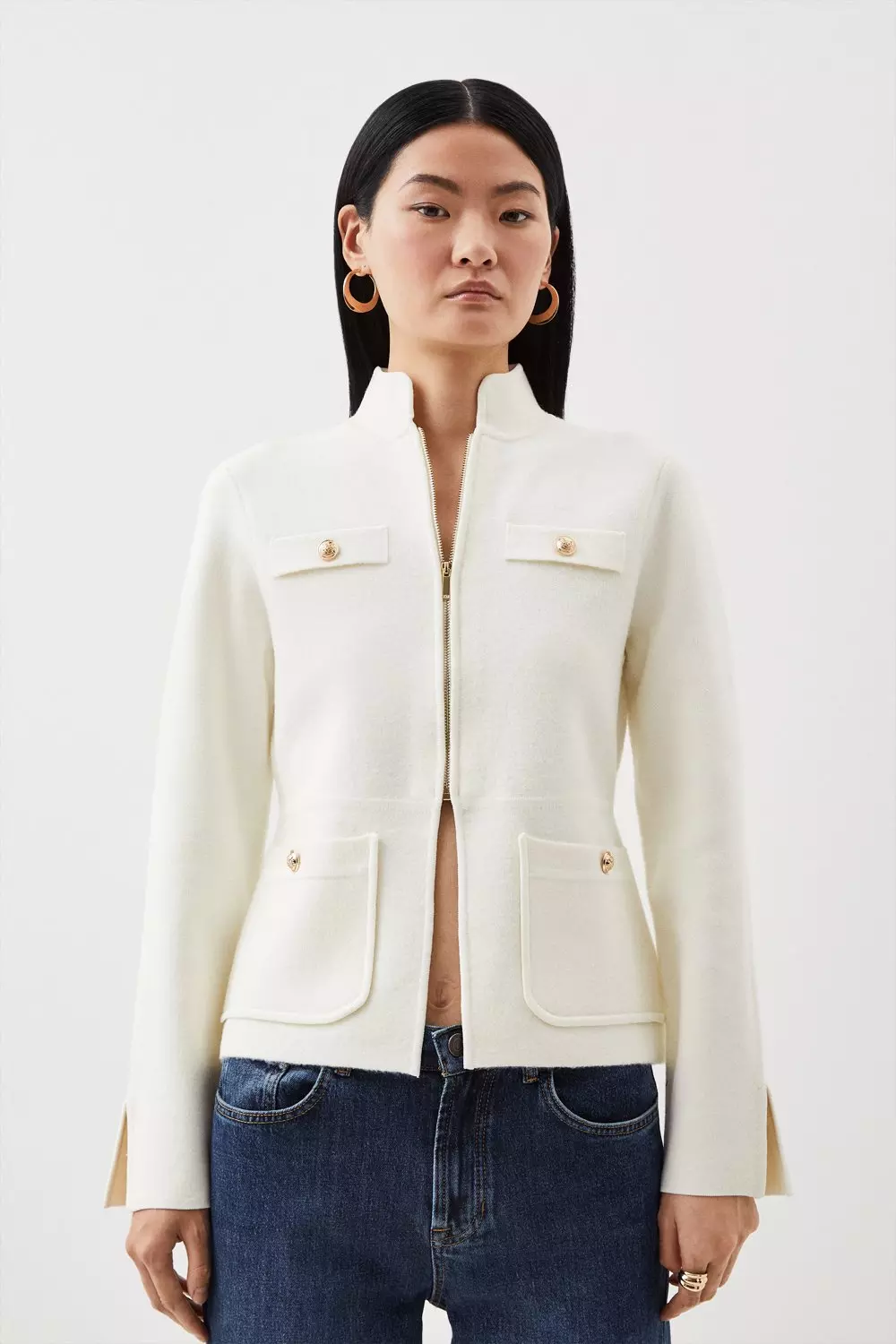 Cream store wool jacket