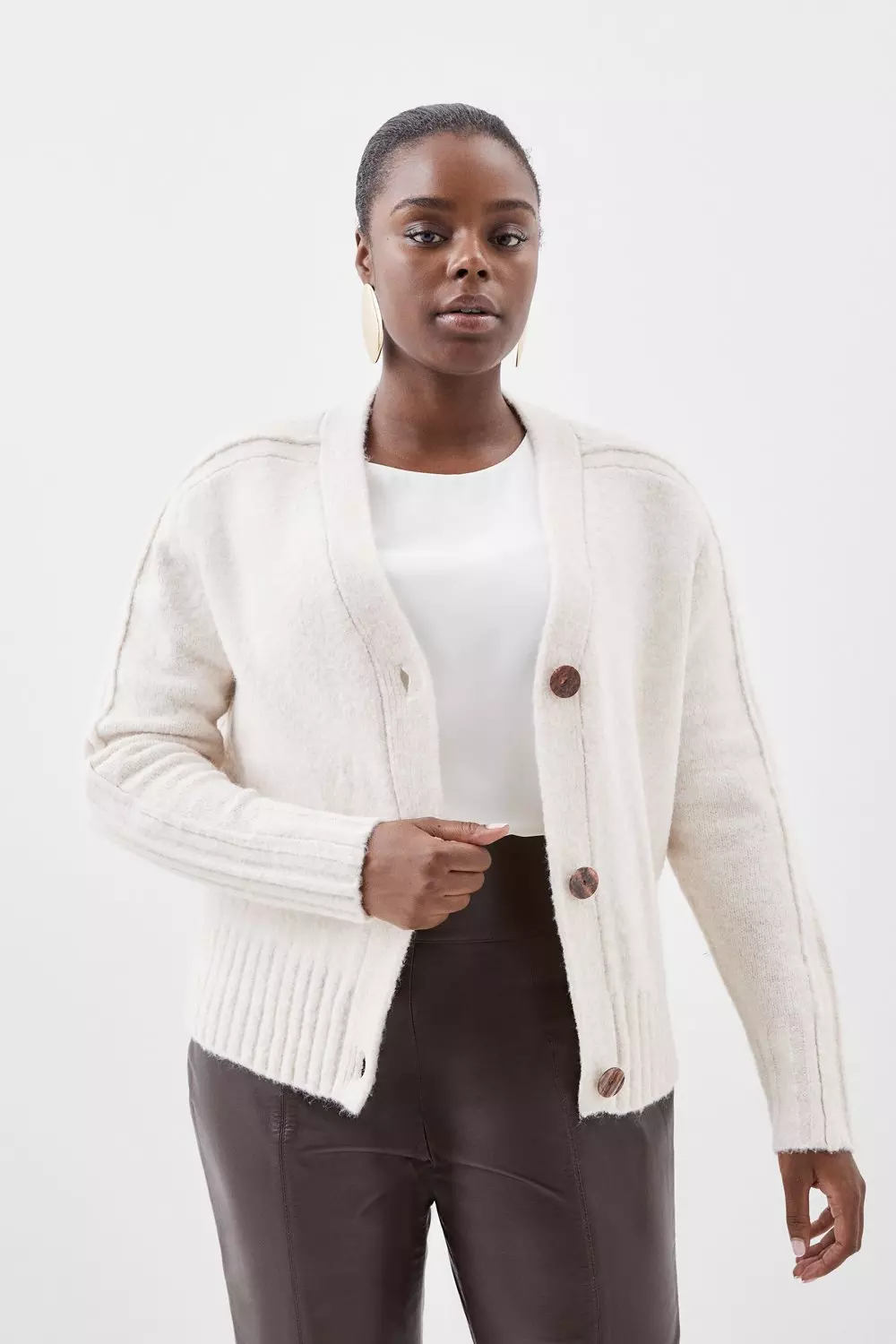 Plus size 2024 cream cardigan