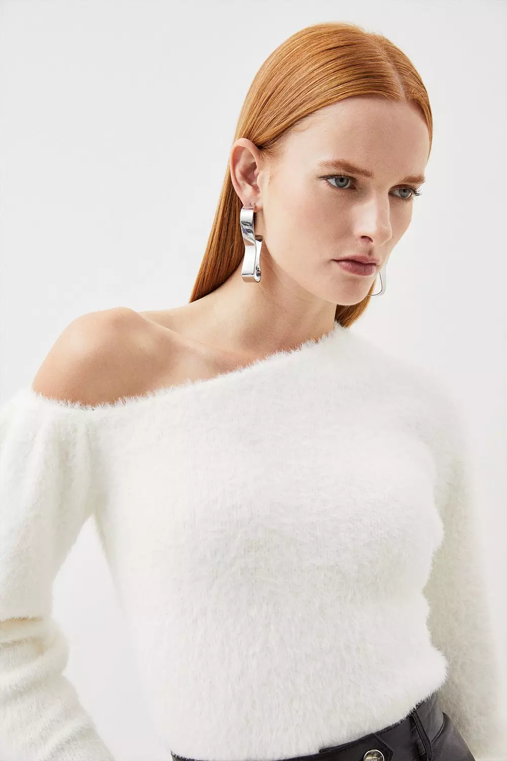 Eyelash Knit Drop Shoulder Sweater Karen Millen