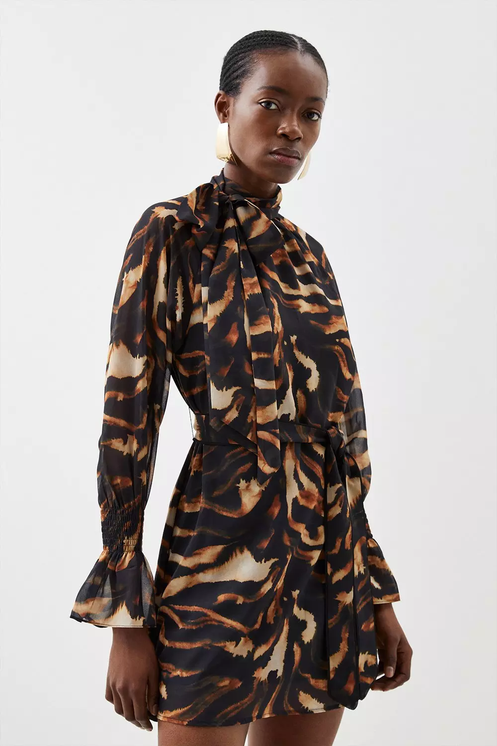 Karen millen leopard print mini dress hotsell
