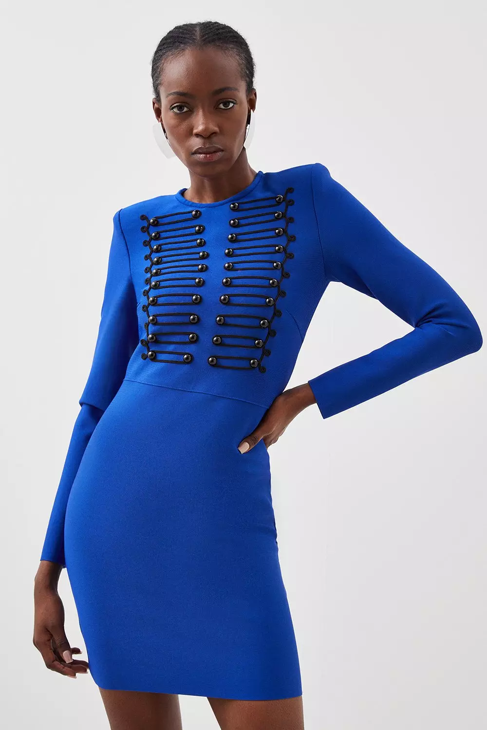 Royal blue long sleeve bodycon clearance dress