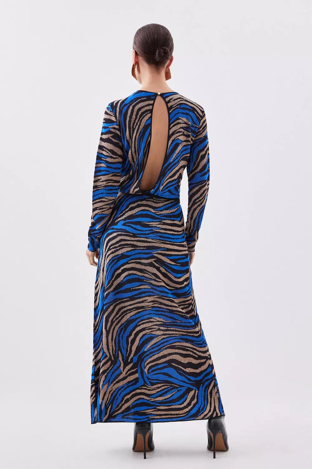 Petite Slinky Viscose Split Detail Knit Maxi Dress Karen Millen