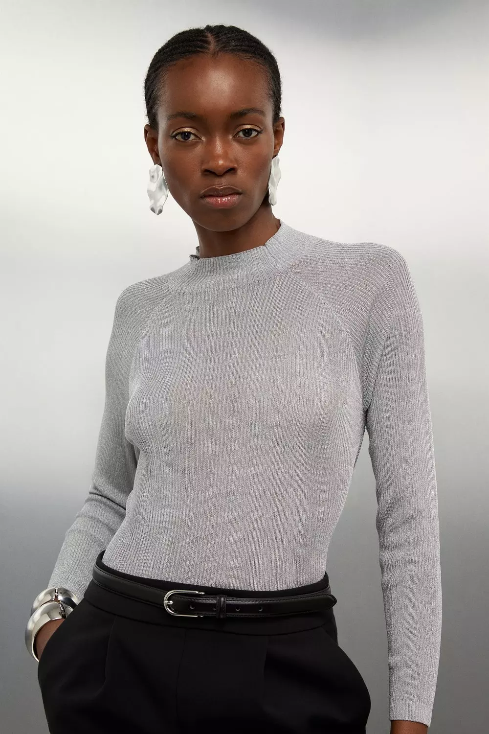 Twist back knit sweater sale