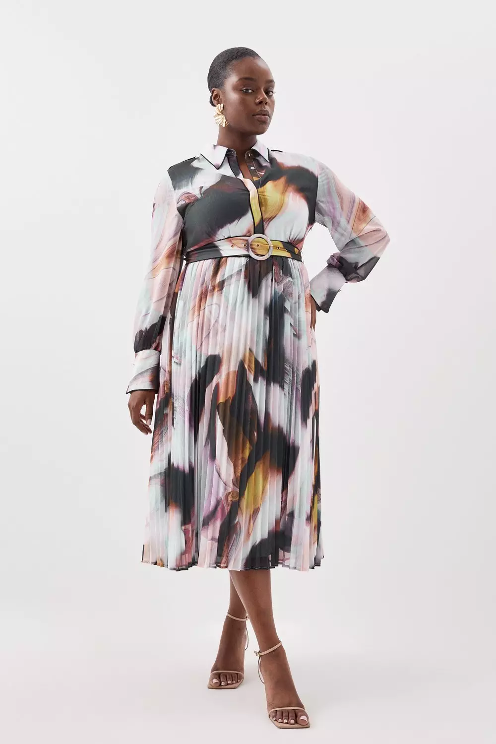 Silk maxi hot sale shirt dress