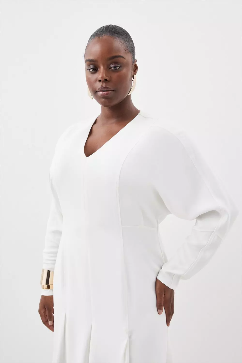 Plus size shop white wrap dress