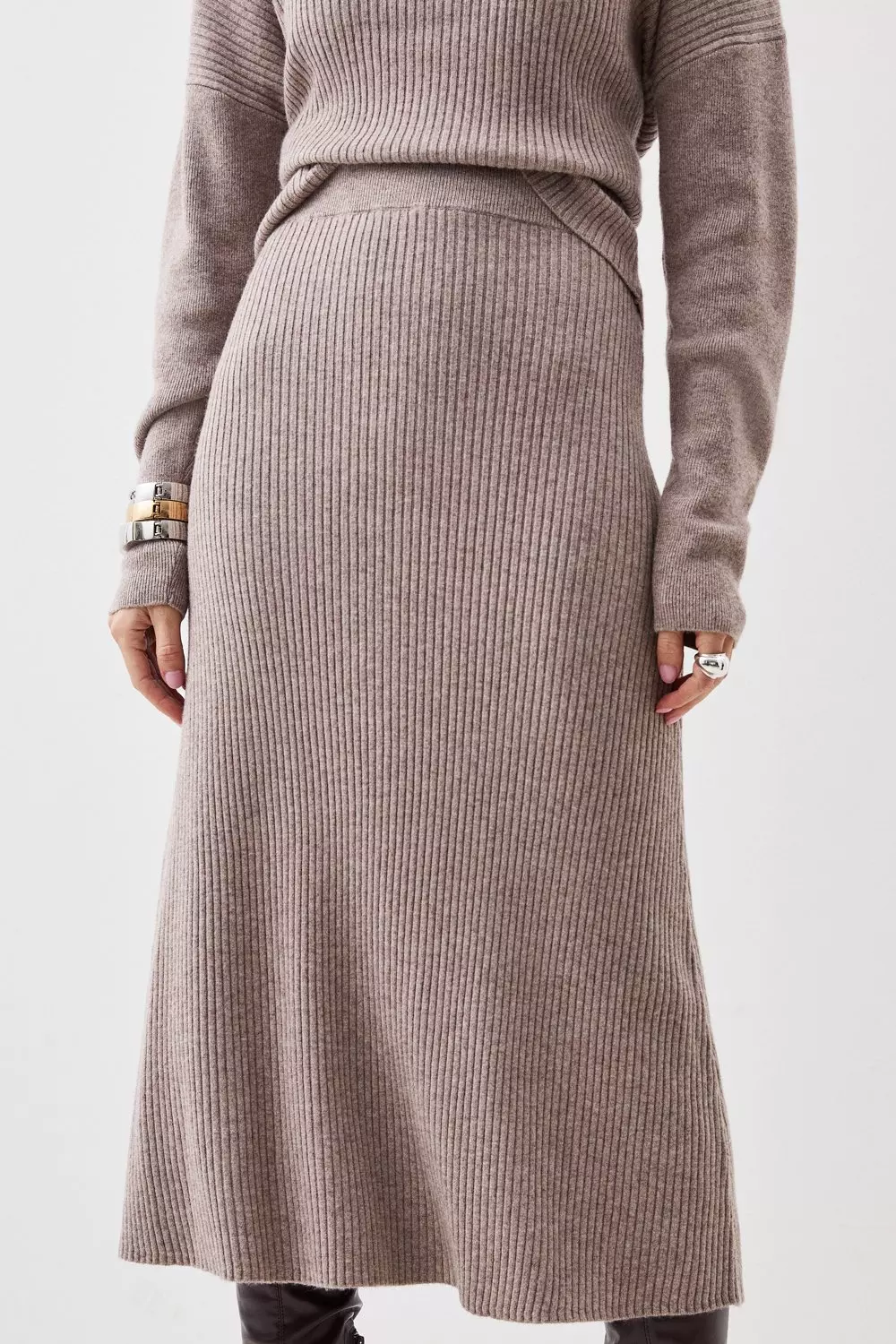 Grey knit clearance skirt co ord