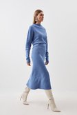 Slate blue Cashmere Wool Knit Skirt