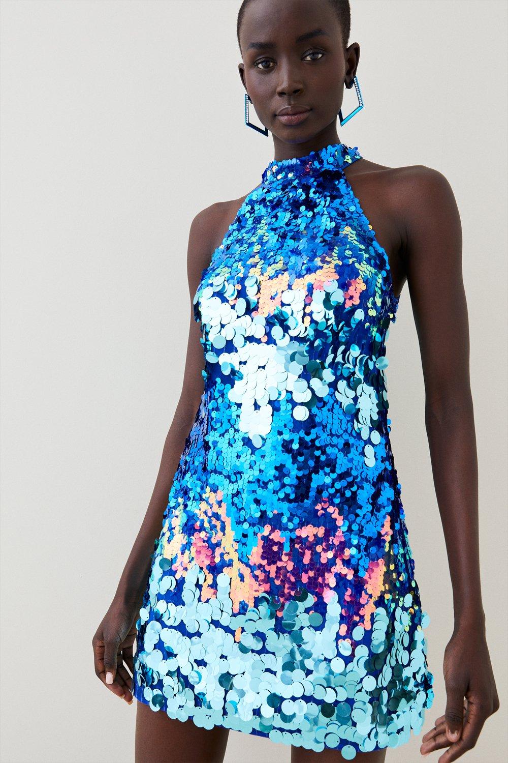 Large Disc Sequin Shift Mini Dress curated on LTK