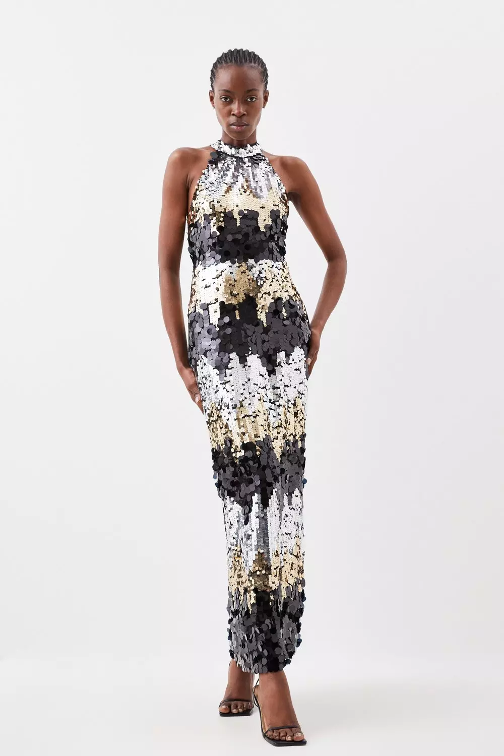 Karen millen 2024 gold sequin dress