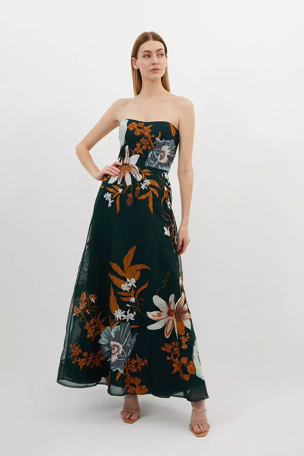 Karen millen 2024 embroidered maxi dress