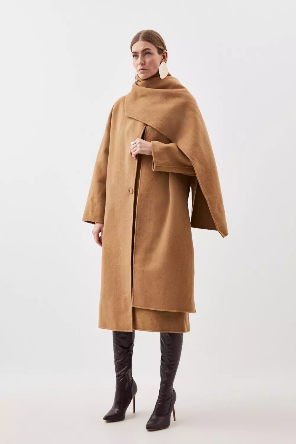 Cape coat hotsell with scarf