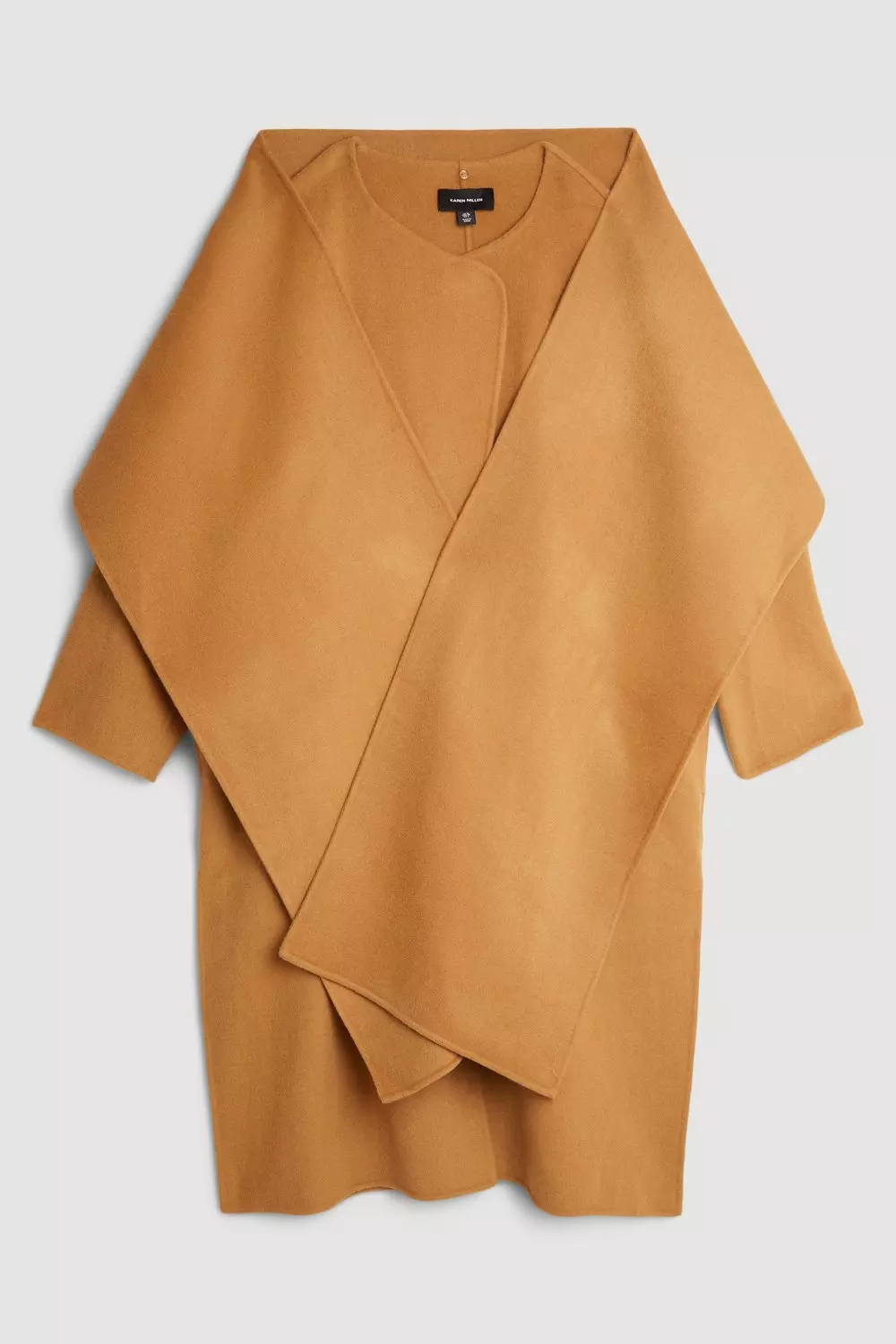 Tailored Double Faced Wool Scarf Neck Midi Coat | Karen Millen
