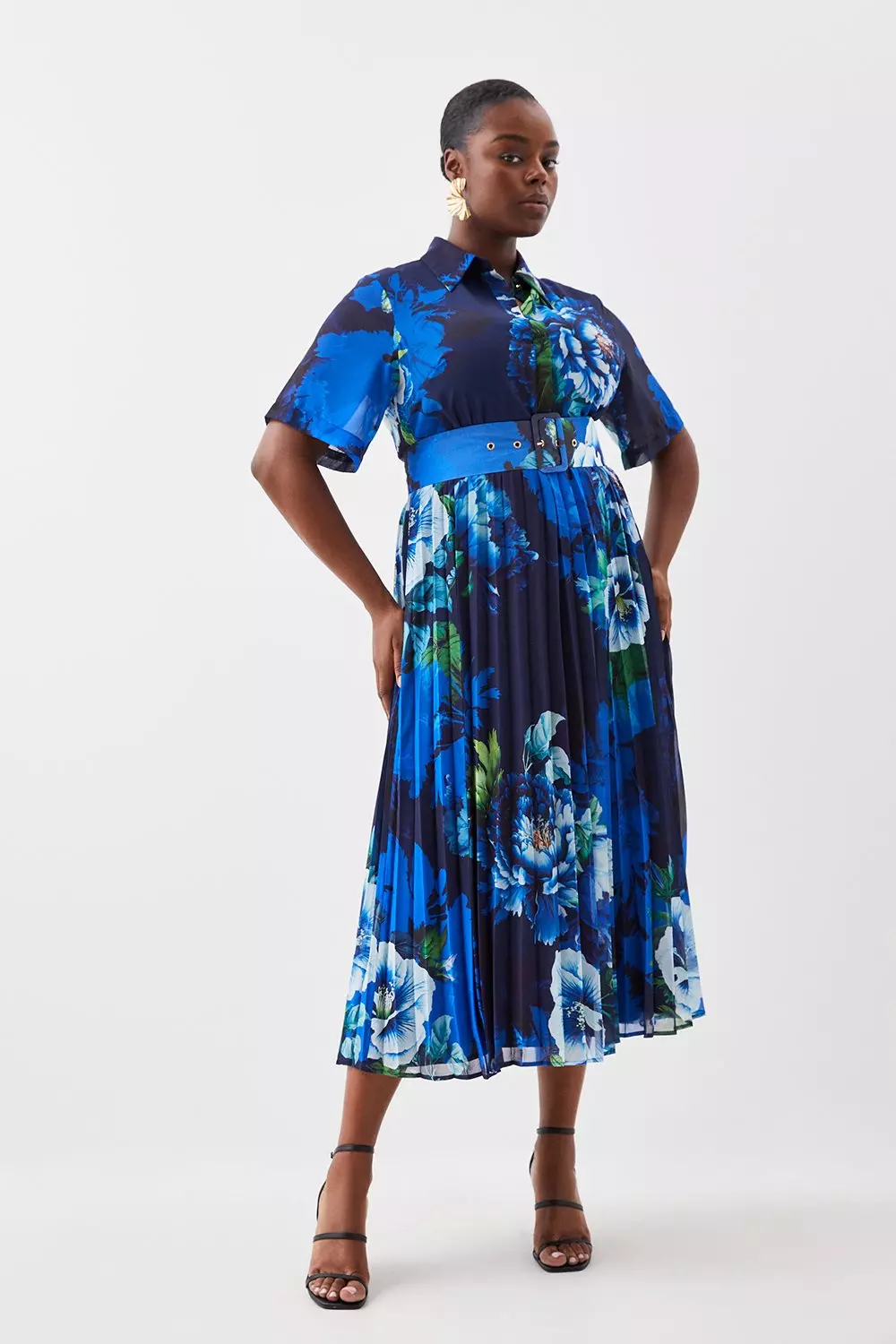 Pleated midi sale dress plus size