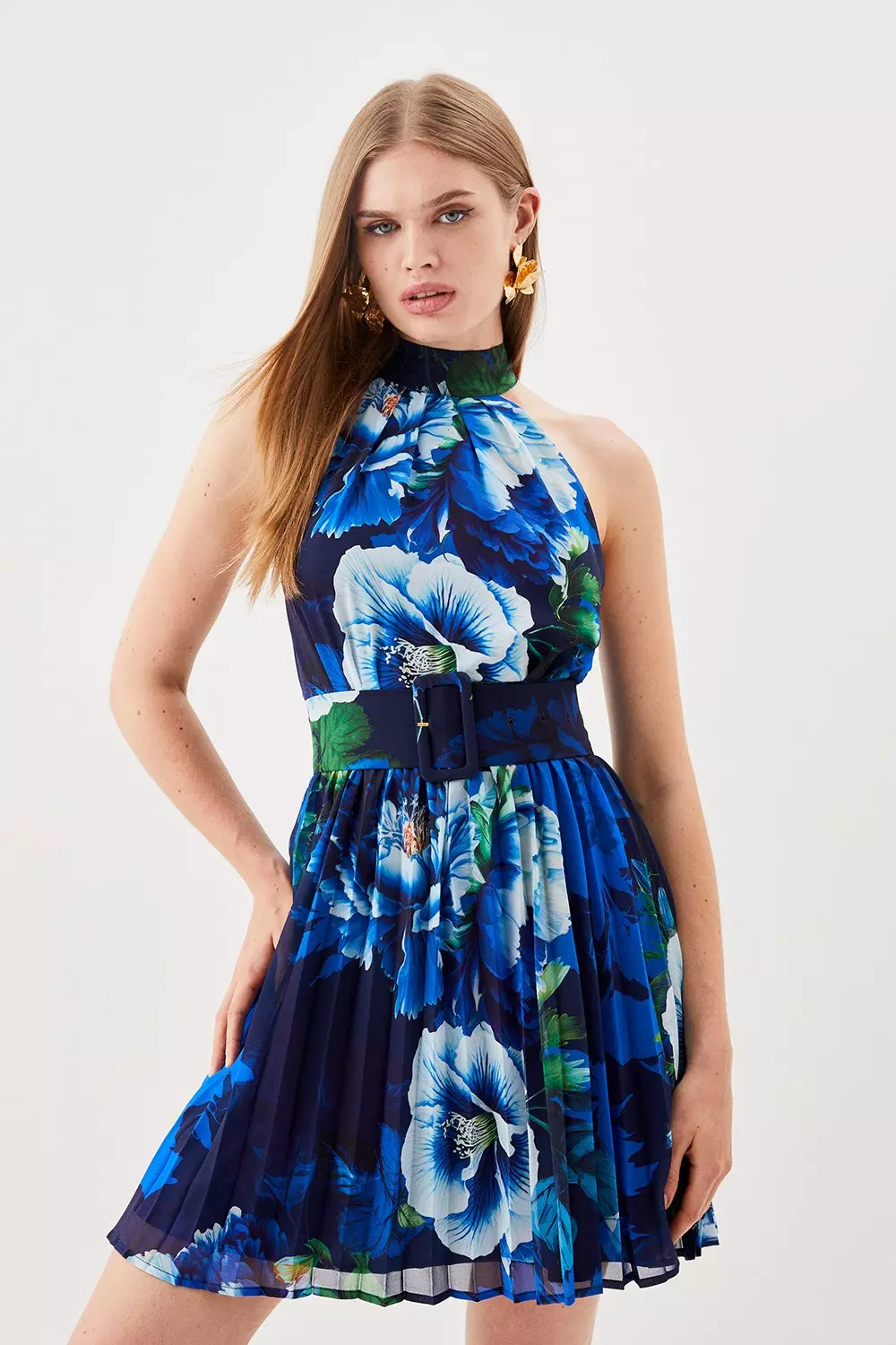 Karen millen outlet floral halterneck dress