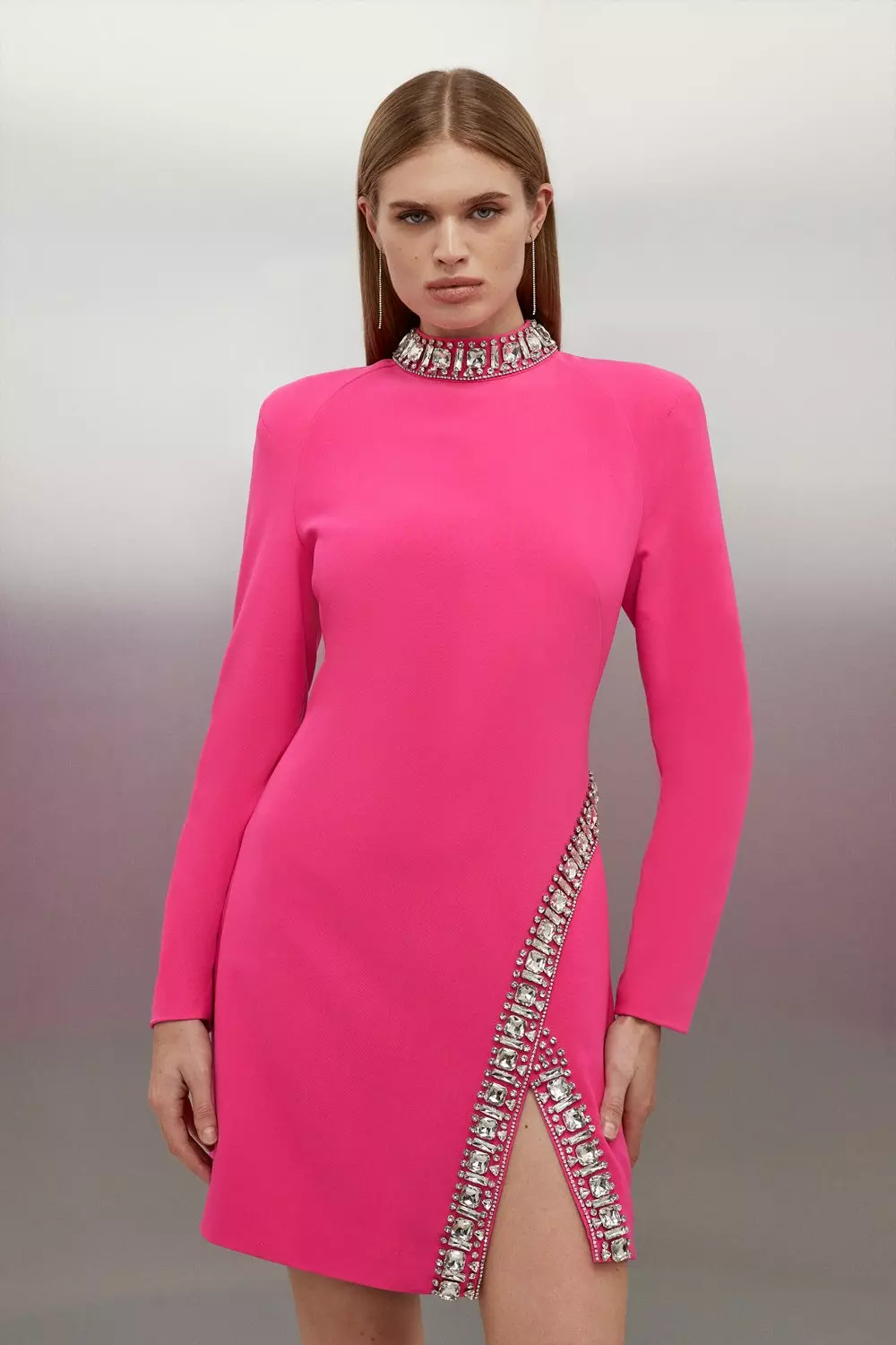 Free from Label Pink Rhinestone Dress - Pink / L