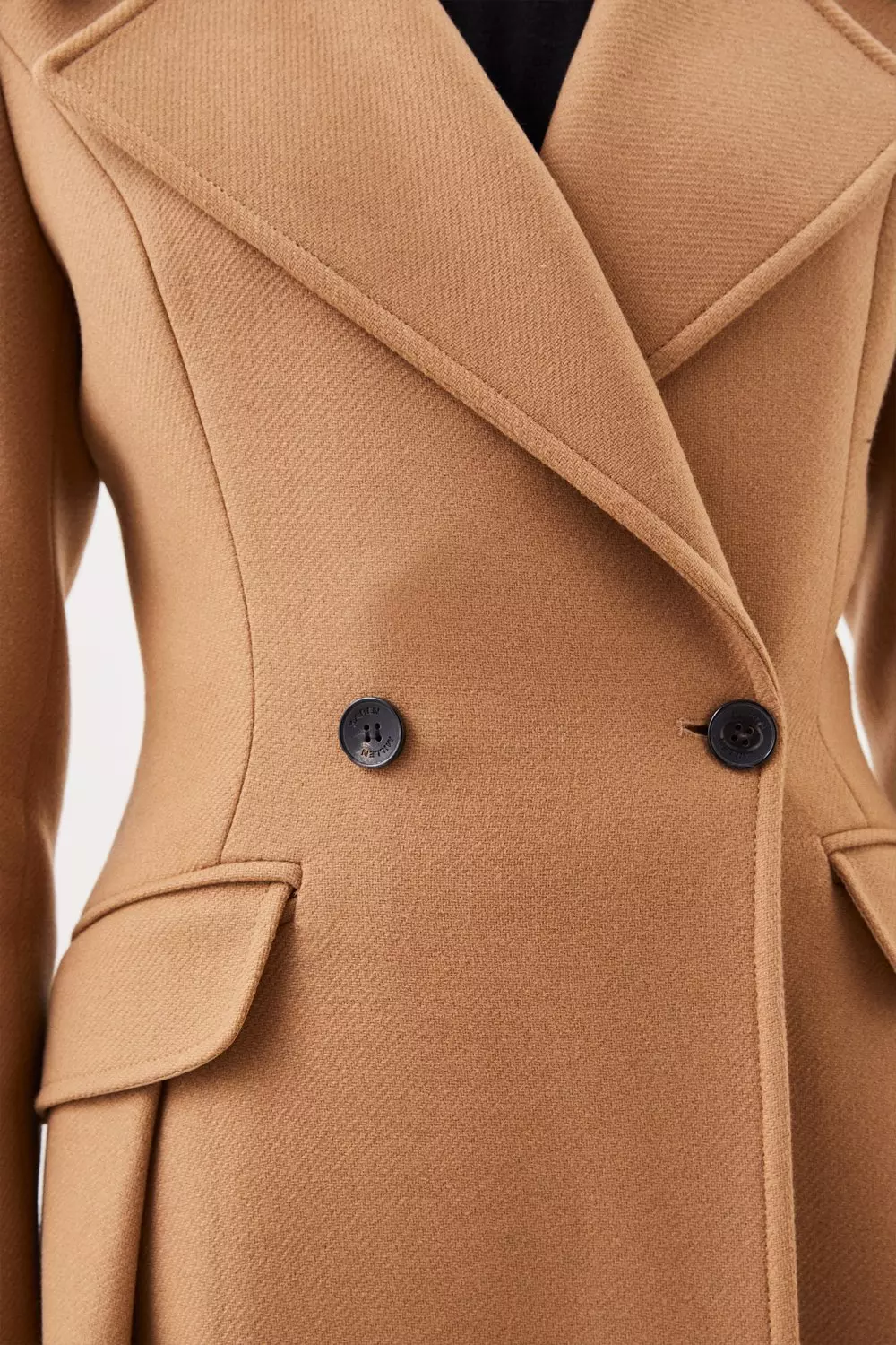 Italian Manteco Wool Blend Double Breasted Coat | Karen Millen