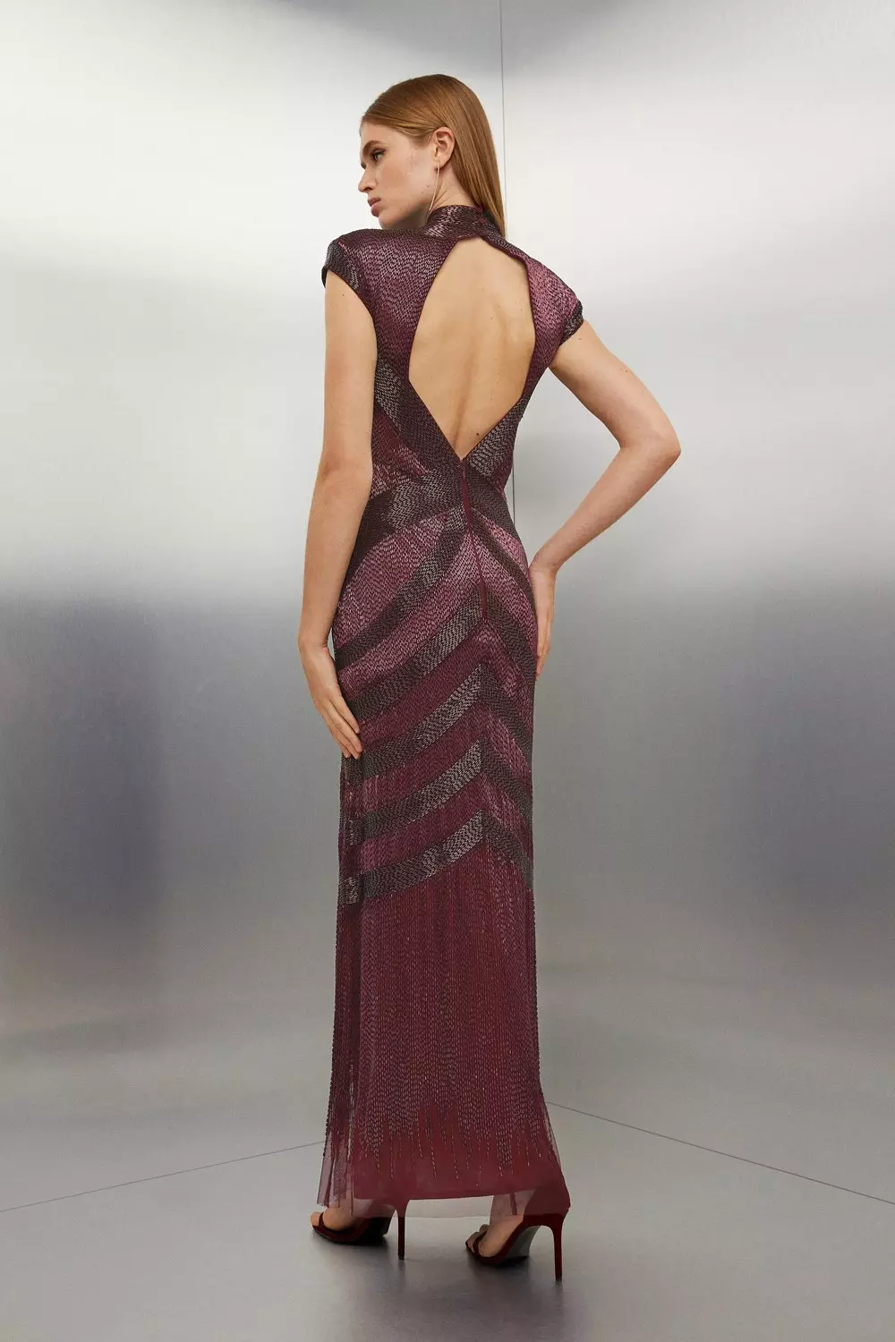 Beaded Embellished Woven Maxi Dress Karen Millen