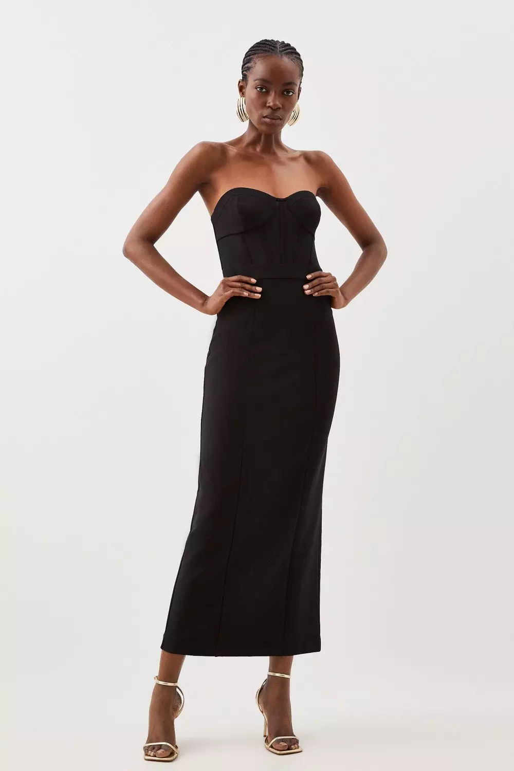 Strapless scuba shop dress