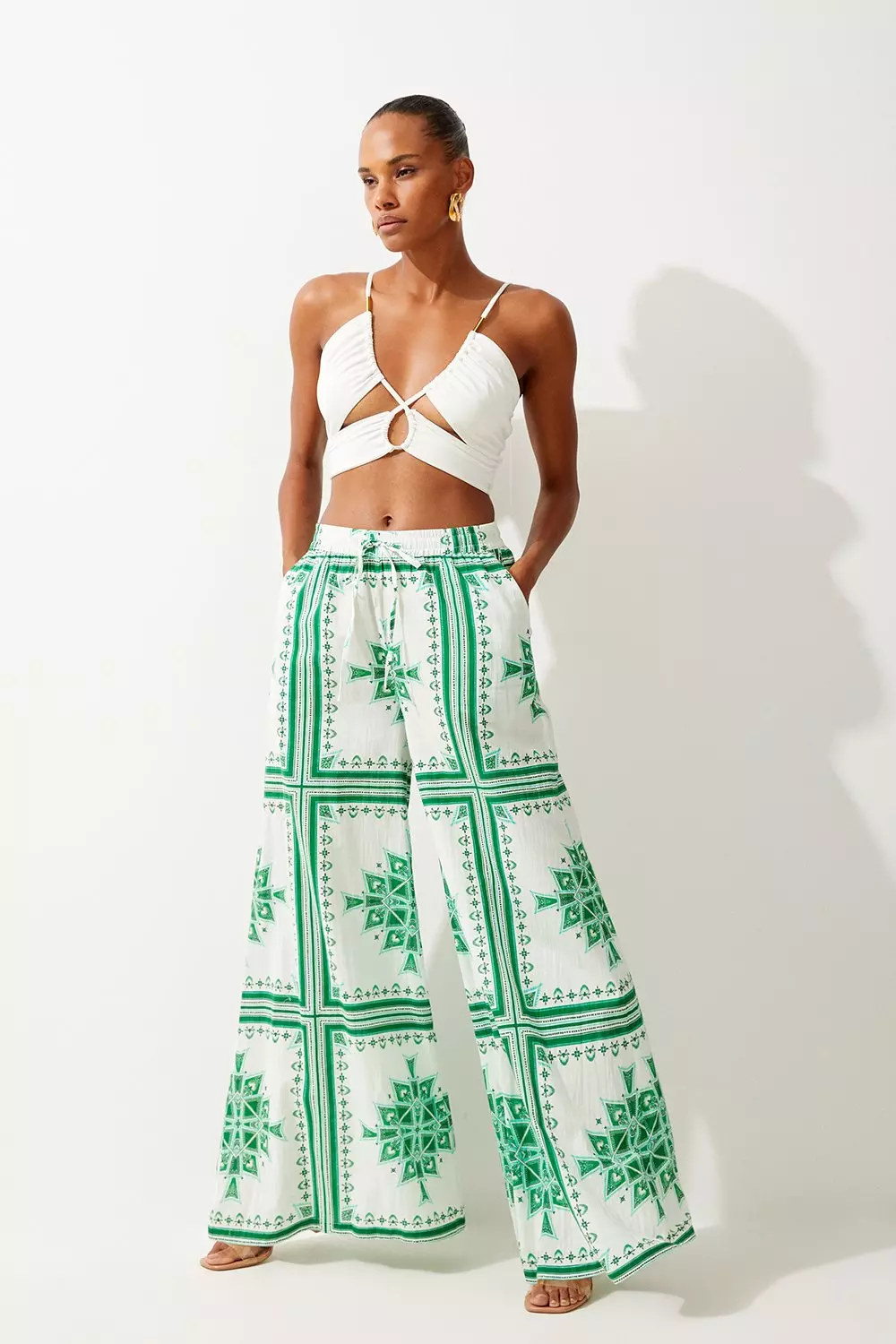 Printed beach store trousers