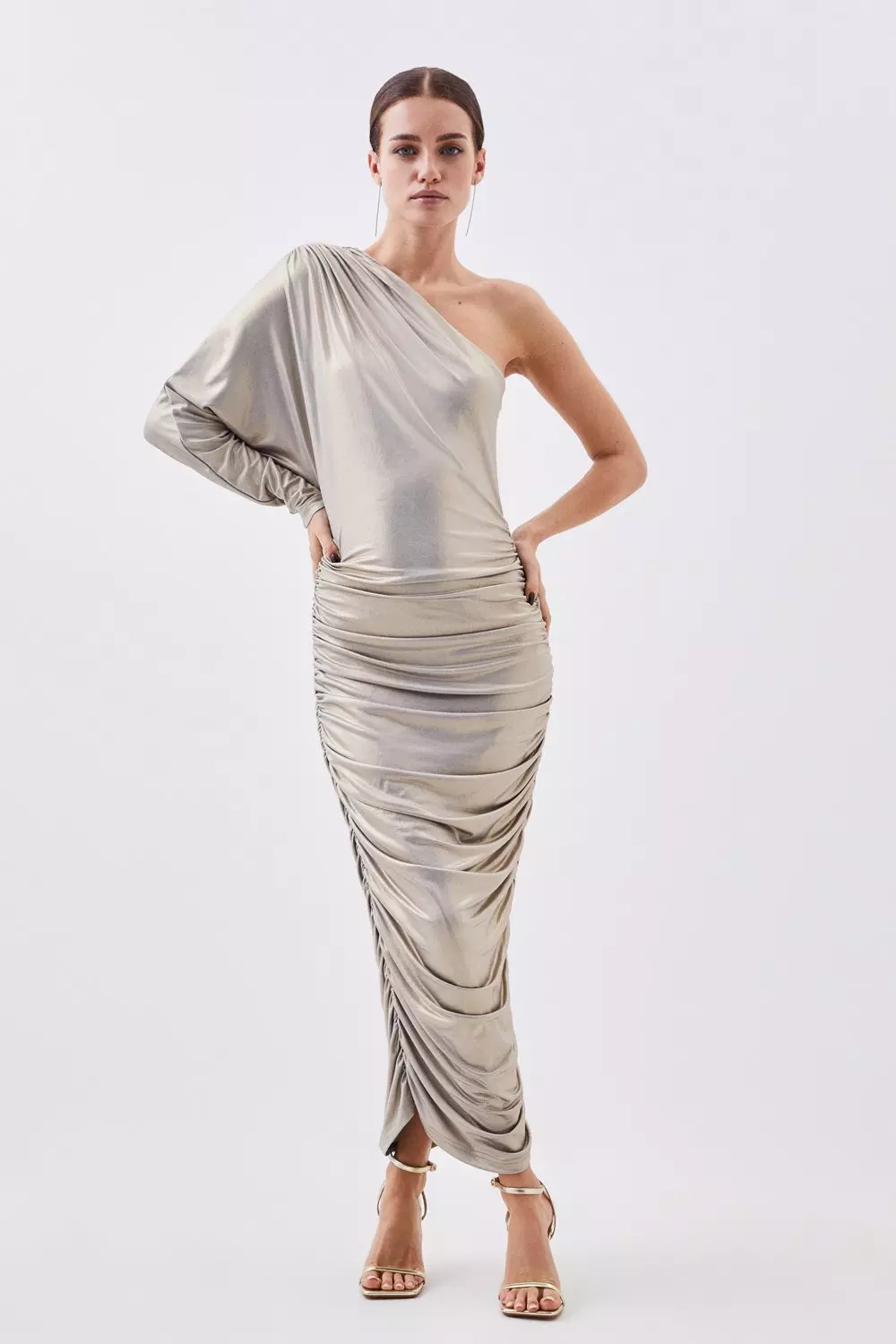 Metallic hotsell dress midi