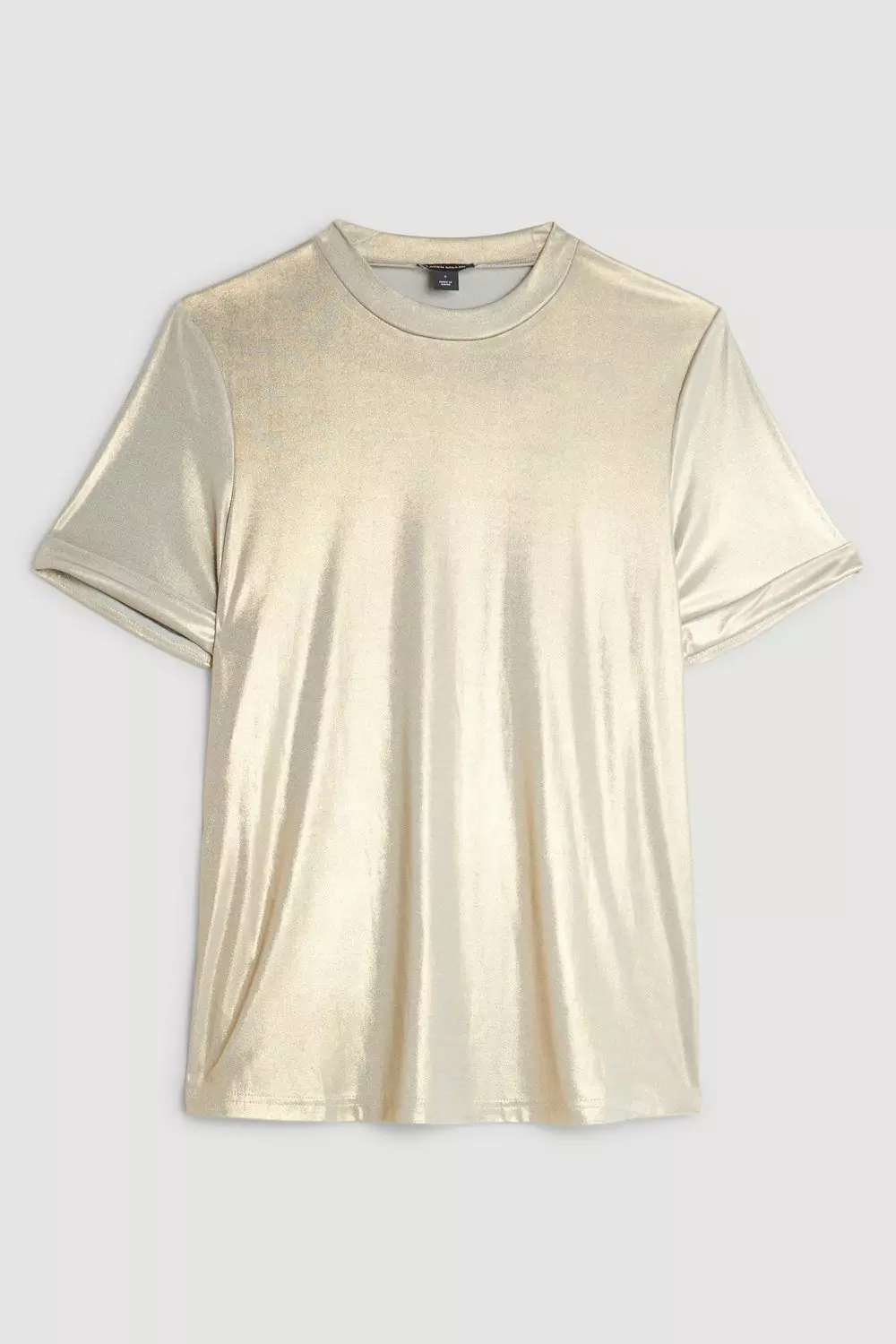 Tall Premium Metallic Jersey T shirt Karen Millen