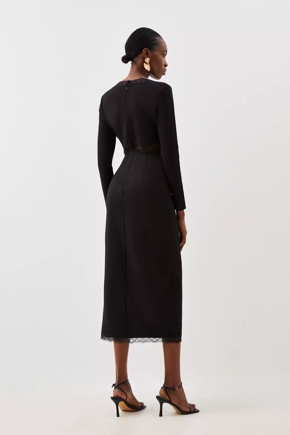 Jersey split midi outlet dress