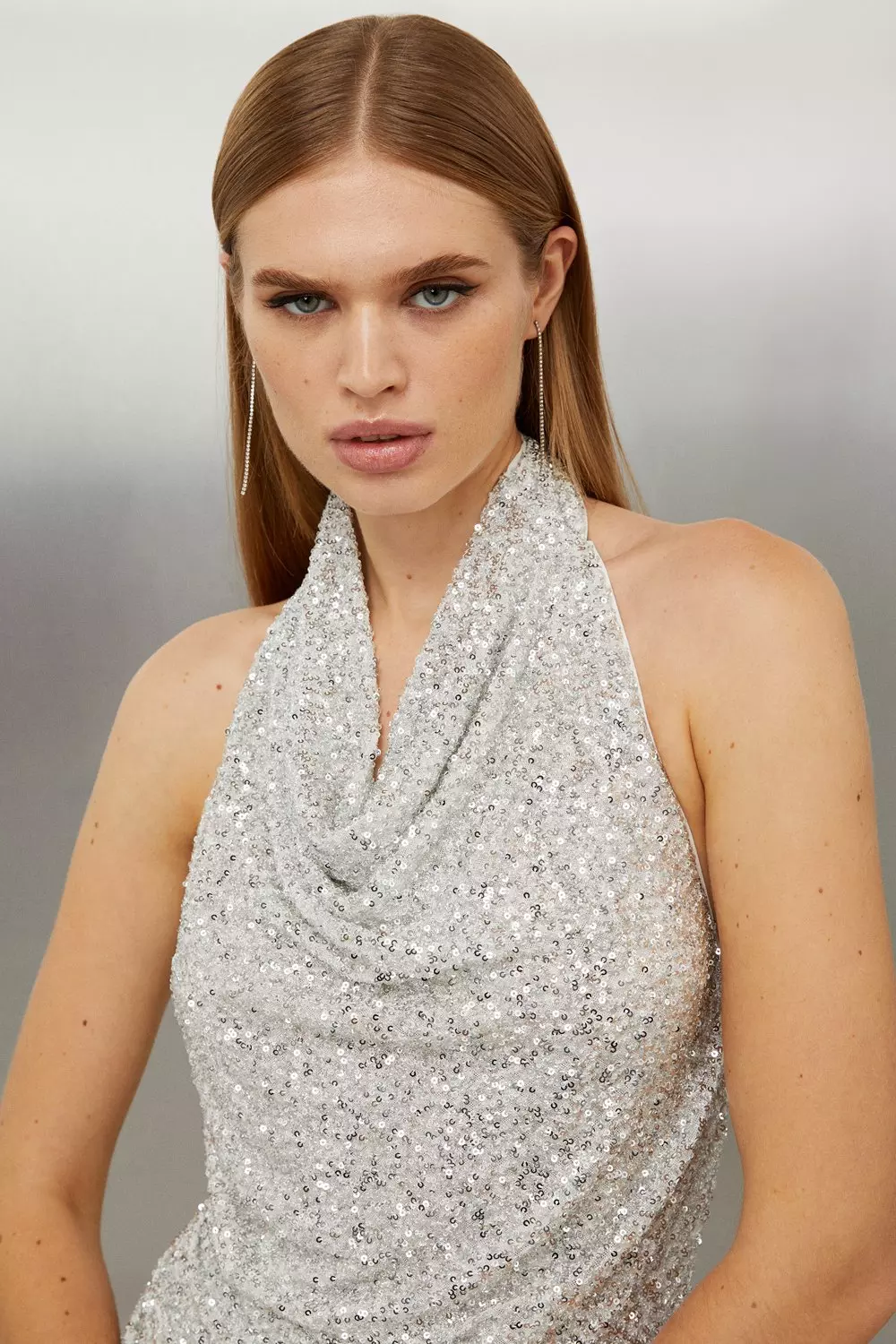 Sequin Cowl Neck Sweater - Bargain Beautique