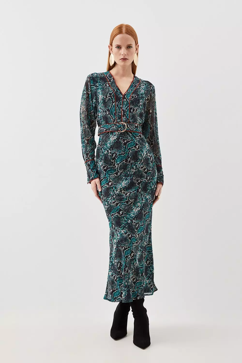 Karen millen snake 2024 print wrap dress