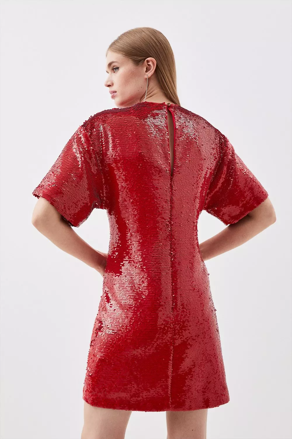 Sequin Woven Mini Dress Karen Millen
